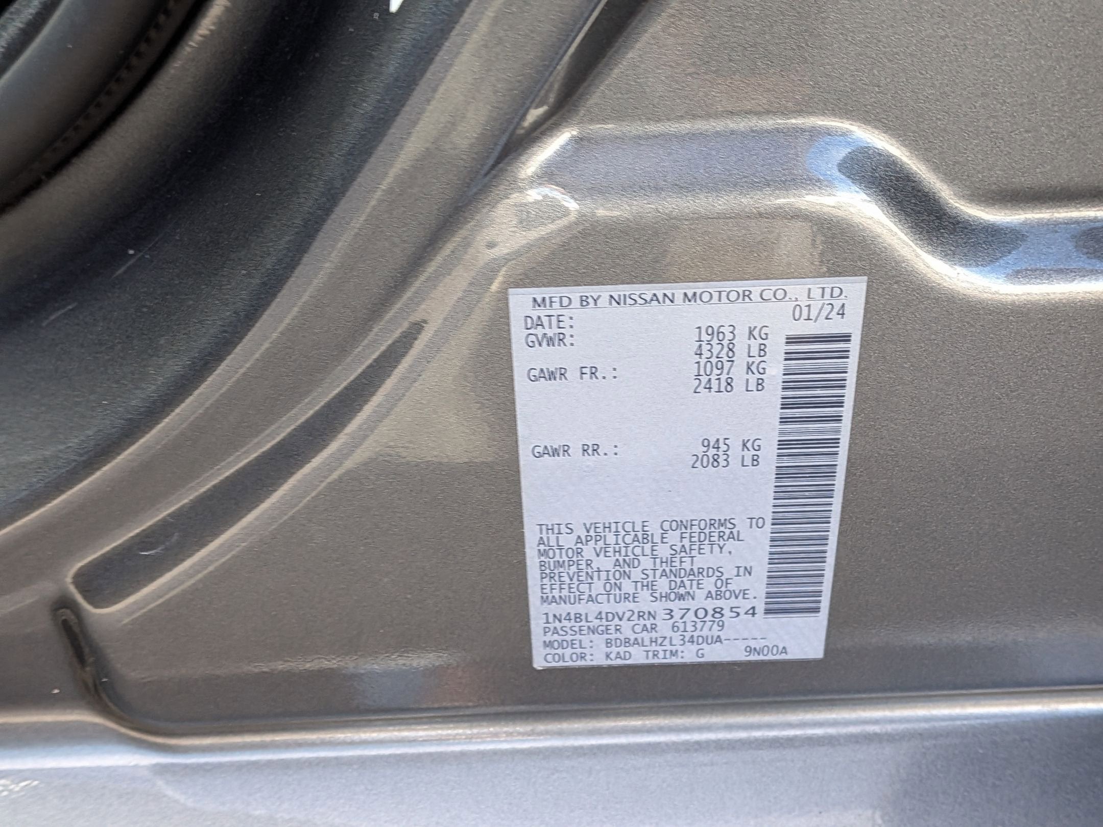 2024 Nissan Altima 2.5 SV